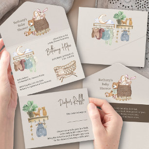 Boho Nursery Baby Shower Bok and Diaper