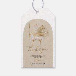 Boho Nursery Baby Shower-Märkre för Tack Presentetikett