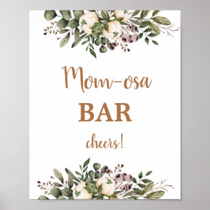 Boho Nursery Baby Shower Momosa Barskylt Poster