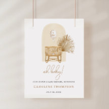 Boho Nursery Baby Shower Välkommen Poster