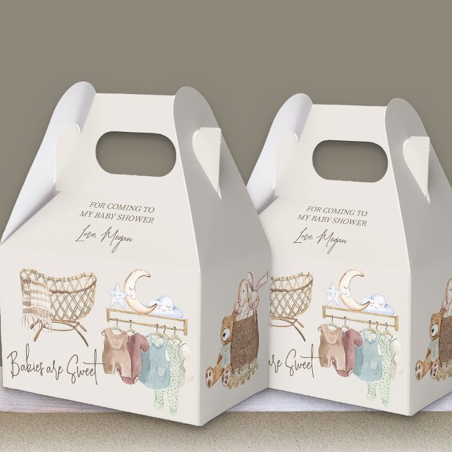 Boho Nursery Barn är söta Presentaskar (Babies are Sweet favor boxes from my Boho Nursery baby shower Collection)
