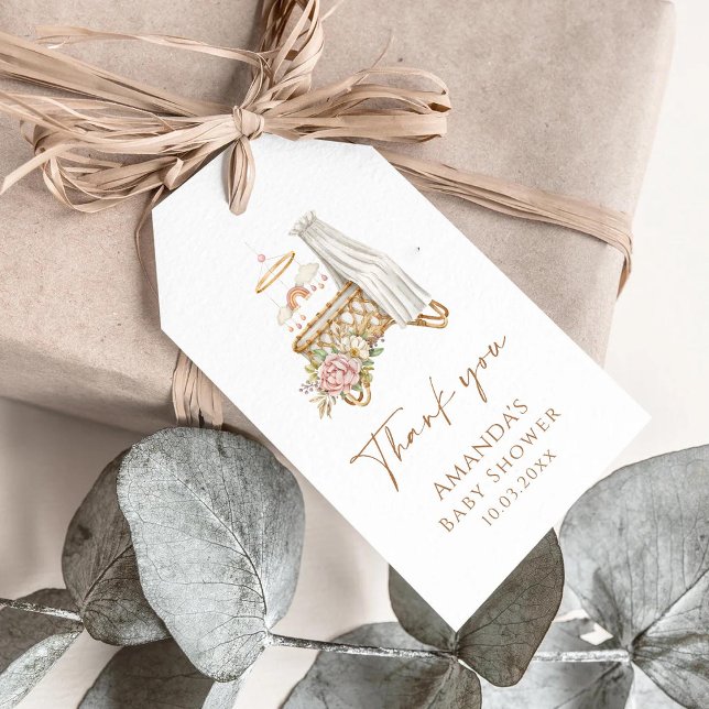 Boho Nursery Blommigt Crib Bassinet Baby Shower Presentetikett (Skapare uppladdad)