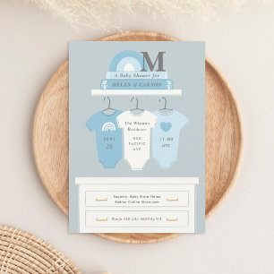 Boho Nursery Boy Baby Shower Inbjudningar
