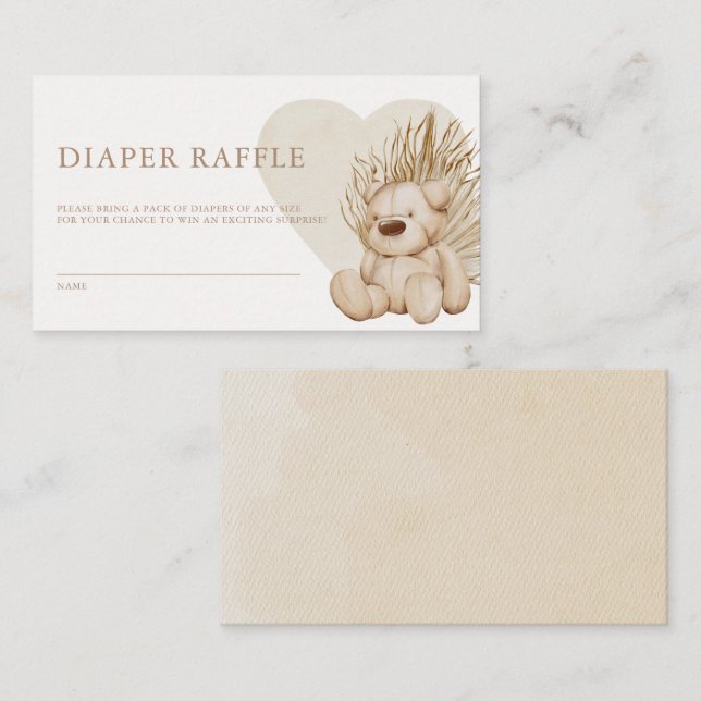 Boho Nursery Chic Baby Shower Diaper Raffle Enclos Tilläggskort (Fram/baksida)