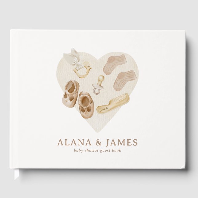 Boho Nursery Chic Baby Shower Guest Bok (Framsida)