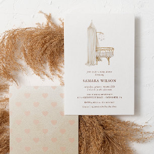Boho Nursery Chic Girl Baby Shower-inbjudan Inbjudningar