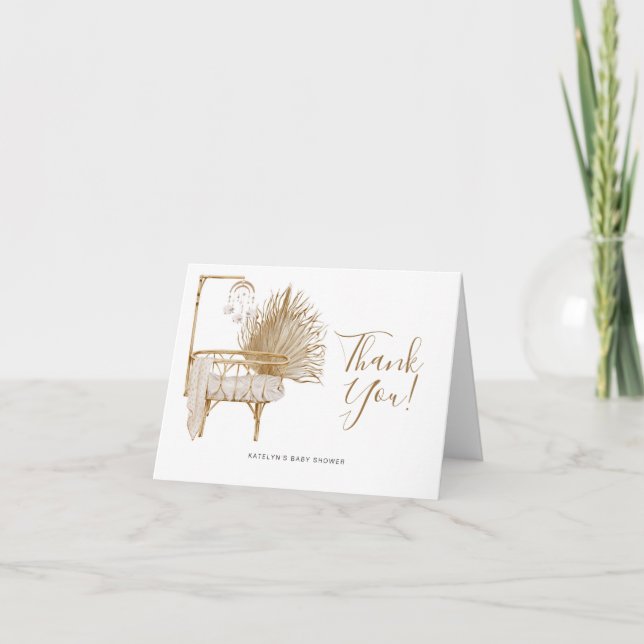 Boho Nursery Gender Neutral Baby Shower Tack Kort (Framsida)