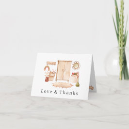 Boho Nursery Könsneutrala Baby Shower Tackkort