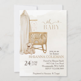 Boho Nursery Nalle babydusch Inbjudningar