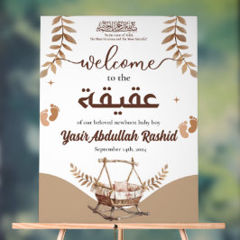 Boho Nursery Pojke Muslim Newborn Aqiqa Välkommen