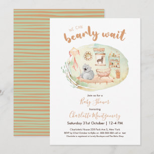 Boho Nursery Vi kan barly Wait Baby Shower Inbjudningar