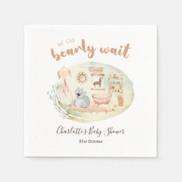 Boho Nursery Vi kan bearly Wait Baby Shower Napkin Pappersservett