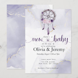 BOHO Nyfödd bebis Amethyst Dusty Ro Dream Catcher Inbjudningar