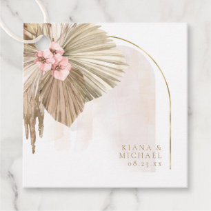Boho Oasis Blommig Båge Bröllop ID959 Gåvor Etiketter