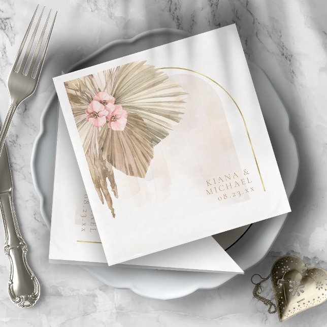 Boho Oasis Blommig Båge Bröllop ID959  Pappersservett (Skapare uppladdad)
