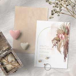 Boho Oasis Bröllop Blommigt Möhippa ID959 Inbjudningar