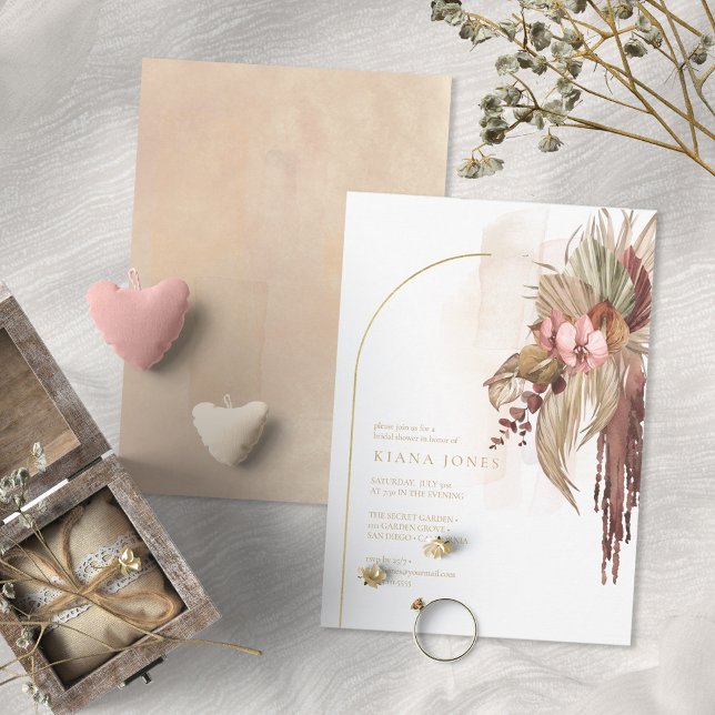 Boho Oasis Bröllop Blommigt Möhippa ID959 Inbjudningar (Skapare uppladdad)