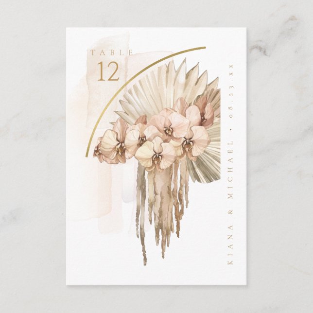 Boho Oasis Bröllop Bouquet Bordsnummer ID959 (Framsida)