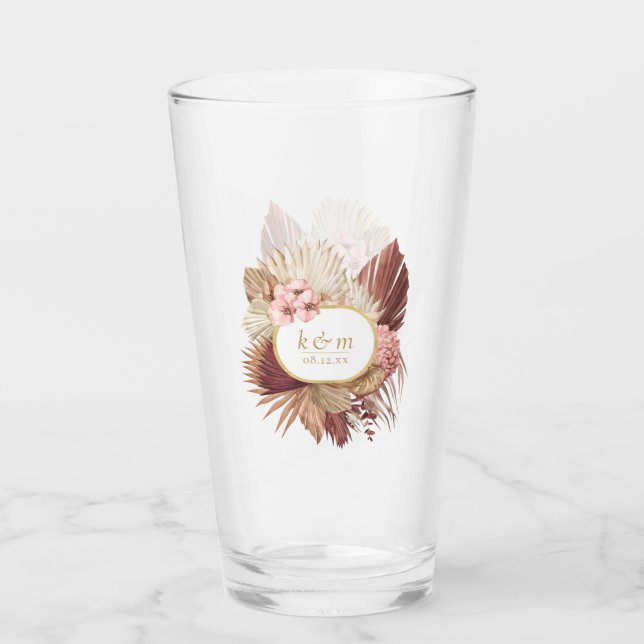 Boho Oasis Bröllopsblommig Ram ID959 Glaskopp (Framsida)