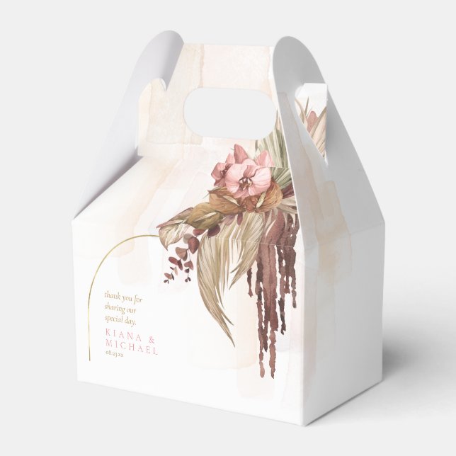 Boho Oasis Bröllopsblommig Tacksamhet ID959 Presentaskar (Framsidan Sidan)