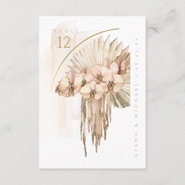 Boho Oasis Bröllopsbukett Bord Nummer ID959 Inbjudningar (Framsida)