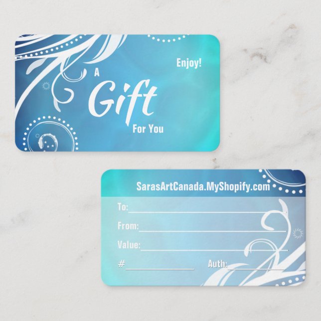 Boho Ocean Salon Spa Gift Card Visitkort (Fram/baksida)