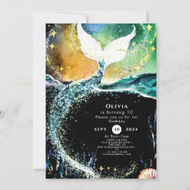 Boho Ocean Sjöjungfru Birthday Inbjudningar