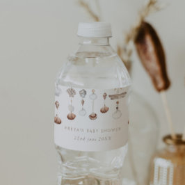 Boho Ocean Snäcka Baby Shower Vattenflaskor Etikett