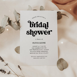 Boho och Retro Black and White MÖHIPPA Inbjudningar