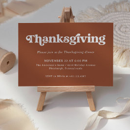 Boho och Retro Terracotta | Thanksgiving Middag Inbjudningar