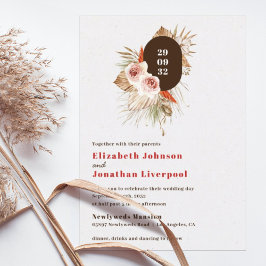 Boho ökar blommigtens jordtoner i det moderna bröl inbjudningar