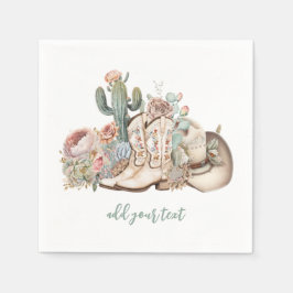 Boho ökcowboybockar cowboyhatt pappersservett