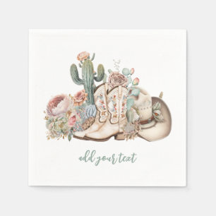 Boho ökcowboybockar cowboyhatt pappersservett