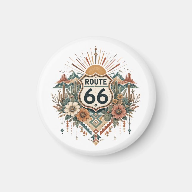 Boho ökenblomma vägsideemblem magnet (Framsidan)