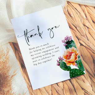 Boho Ökenkaktus & Blommor Fiesta Bröllopsdusch Tack Kort
