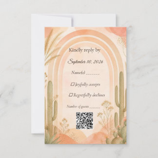 Boho ökenkaktus bröllop RSVP-kort OSA Kort