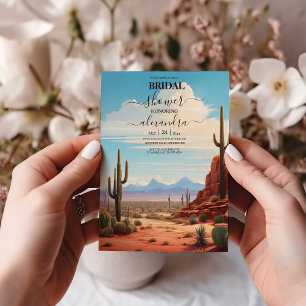 Boho Ökenkaktus Bröllopsdusch Inbjudningar
