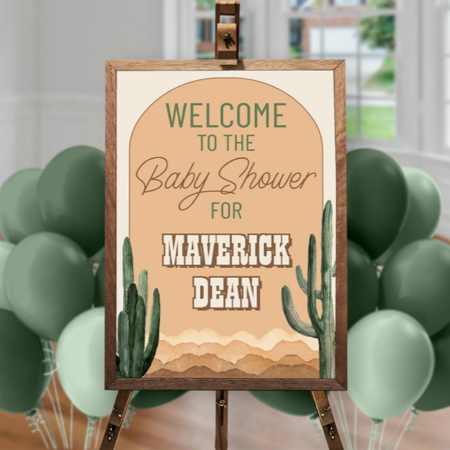 Boho Ökenkaktus Sydväst Baby Shower Välkommen Poster (Skapare uppladdad)