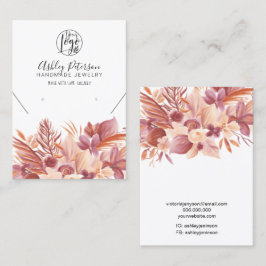 Boho-ökens blommigt logotyp jewelry earring neckla visitkort
