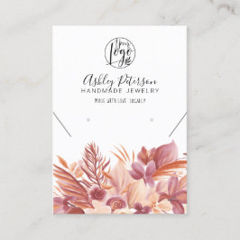 Boho-ökens blommigt logotyp jewelry earring neckla visitkort