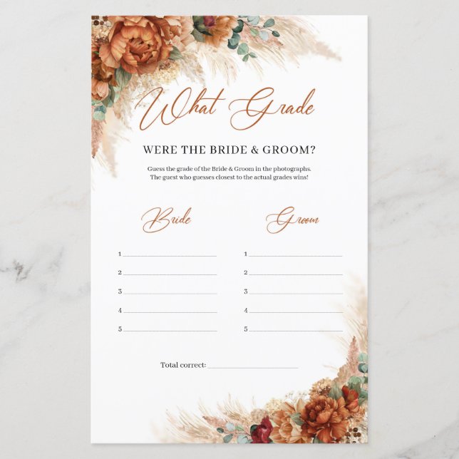 Boho ökteracotta pampas Vad Klass var de (Framsida)