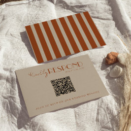 Boho Old Money Taupe Bränd Orange QR-kod Bröllop OSA Kort