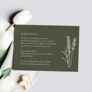 Boho Olivgröna Vildblomma Bröllopsdetaljer OSA Kort