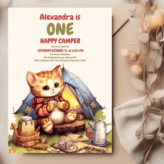 Boho One Lycklig Camper 1:a födelsedagen Party Inbjudningar (Skapare uppladdad)