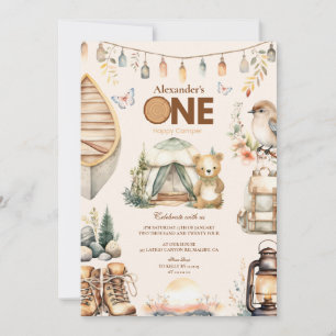 Boho One Lycklig Camper 1:a födelsedagen Party Inbjudningar