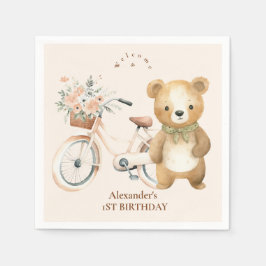 Boho One Lycklig Camper 1:a födelsedagen Party Pappersservett