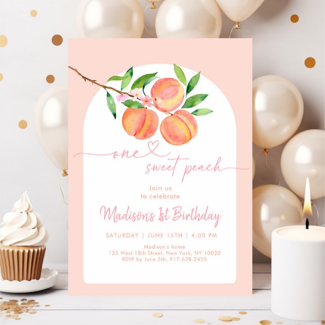 Boho One Sweet Peach Birthday Inbjudningar (Skapare uppladdad)