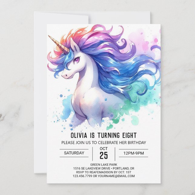 Boho Online Horse Birthday Inbjudningar (Framsida)