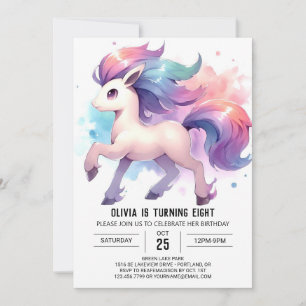 Boho Online Horse Birthday Inbjudningar