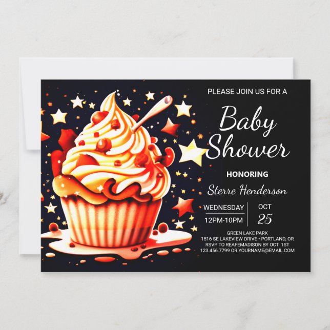 Boho Online Little Muffin Boy Shower Inbjudningar (Framsida)